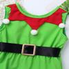 Aislor Infant Baby Girls Christmas Costumes Clown Collar Belt Rompers Bowknot Headband Set Halloween Outfit Green 3 view 4