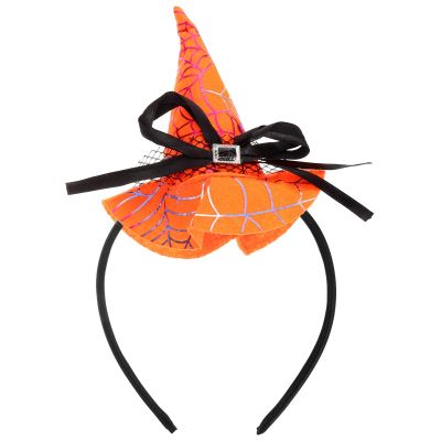 Minkissy Halloween Witch Hat Headband Wizard Costume Hair Hoop Spider Web Party Headpiece for Dress up Party Performance Supplies