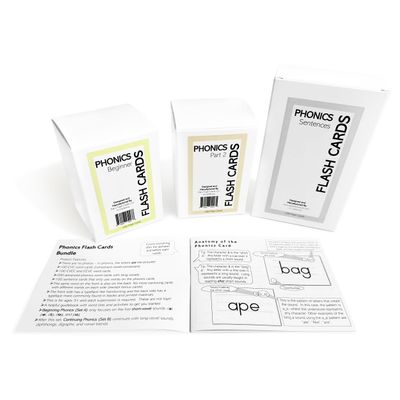 400 Words + 200 Sentences Phonics Reading Flash Cards