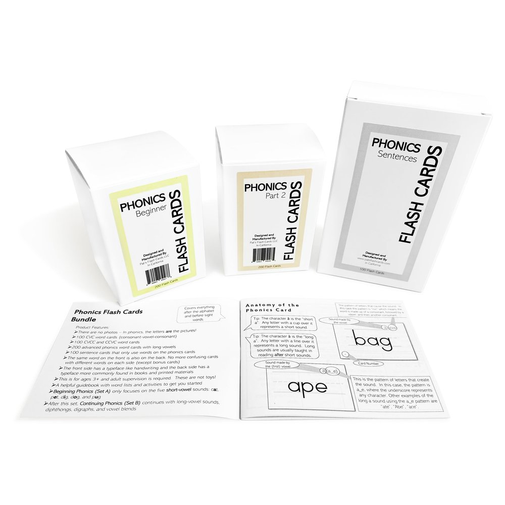 400 Words + 200 Sentences Phonics Reading Flash Cards