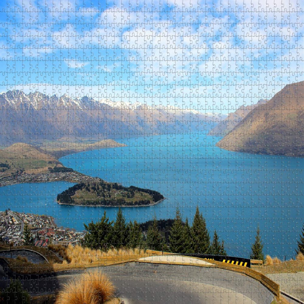New Zealand Lake Wakatipu Queenstown Jigsaw Puzzle for Adults 1000 Piece Wooden Travel Gift Souvenir
