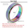OreilleStar Anxiety Ring for Women Fidget Spinner Ring Fidget Toys Adults Titanium Stainless Steel Thumb Ring 6mm Wide Rainbow Size 9 view 2