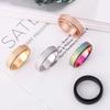 OreilleStar Anxiety Ring for Women Fidget Spinner Ring Fidget Toys Adults Titanium Stainless Steel Thumb Ring 6mm Wide Rainbow Size 9 view 3