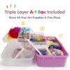 Olly Kids Arts and Crafts Supplies for Kids Girls 4 5 6 7 8 9 10 11 & 12- Ultimate Crafting Supply Carboodle in Portable 3 Layered Plastic Art Box view 4