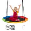 DORTALA 40" Waterproof Saucer Tree Swing Set,Round Swing Colorful Rainbow- Adjustable Hanging Ropes, Safe and Sturdy Swing for Children Tree Park Backyard (Multicolor) view 1