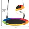 DORTALA 40" Waterproof Saucer Tree Swing Set,Round Swing Colorful Rainbow- Adjustable Hanging Ropes, Safe and Sturdy Swing for Children Tree Park Backyard (Multicolor) view 4