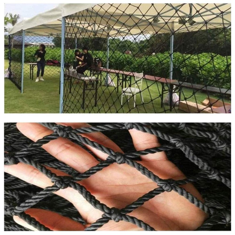 Climbing Cargo Net, Child Stair Safety Net Black Hand-Woven Nylon Pets Fence Rope Netting Balcony Protective Net Anti-Aging Indoor Wall Ceiling Decor Net (Size : 3 * 10m(10 * 33ft))