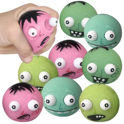 ArtCreativity 12-Pack Zombie Pop Out Eye Squeezy Toys - Funny Stress Relief Fidgets for Kids - Ideal Non-Candy Party Favors, Sensory Toys, and Classroom Rewards