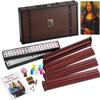166 American Western Mahjong Mah jongg Set Suitcase Limited Edition Embedded Masterpiece Background in Leather Suitcase Mona Lisa view 1