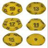 Impact! Miniatures - Yellow - Set of 6 Unusual Odd Sided dice - D9, D11, D13, D15, D17 & D19 - Cursed Dice view 1