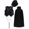 ACSUSS Kids Boys Girls Magician Costume Magic Tricks Show Fancy Dress Halloween Outfit Black 8-9 Years view 2