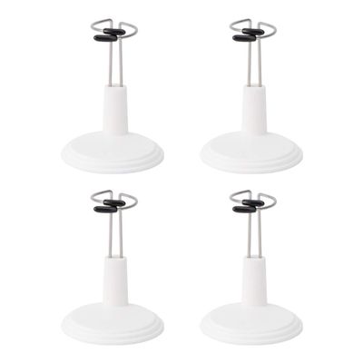 12 Pieces Doll Display Stand, Adjustable Figure Stand with Waist Clip for 6 to 14 Inch Dolls, Action Figure and Stuffed Animal Holder for Collectors, Display Rack for Birthday Party Decor (White)