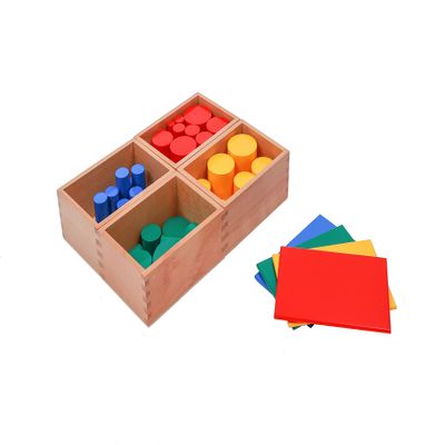 Adena Montessori Knobless Cylinders (Set of 4) Materials Sensorial Educational Tools Preschool Equipment Early Learning Toy