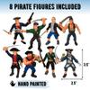 ArtCreativity Pirate Action Figures Playset, (3.5 Inches) Set of 8 Plastic Pirates Figures in Assorted Poses, Little Pirate People Action Figurines Toys Play Set for Kids view 2