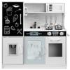 Best Choice Products Pretend Play Kitchen Wooden Toy Set for Kids w/Realistic Design, Telephone, Utensils, Oven, Microwave, Sink - White view 1