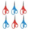 Westcott Kids Scissors, 5 Inch, Pointed, Pack of 6-3 Red and 3 Blue view 1