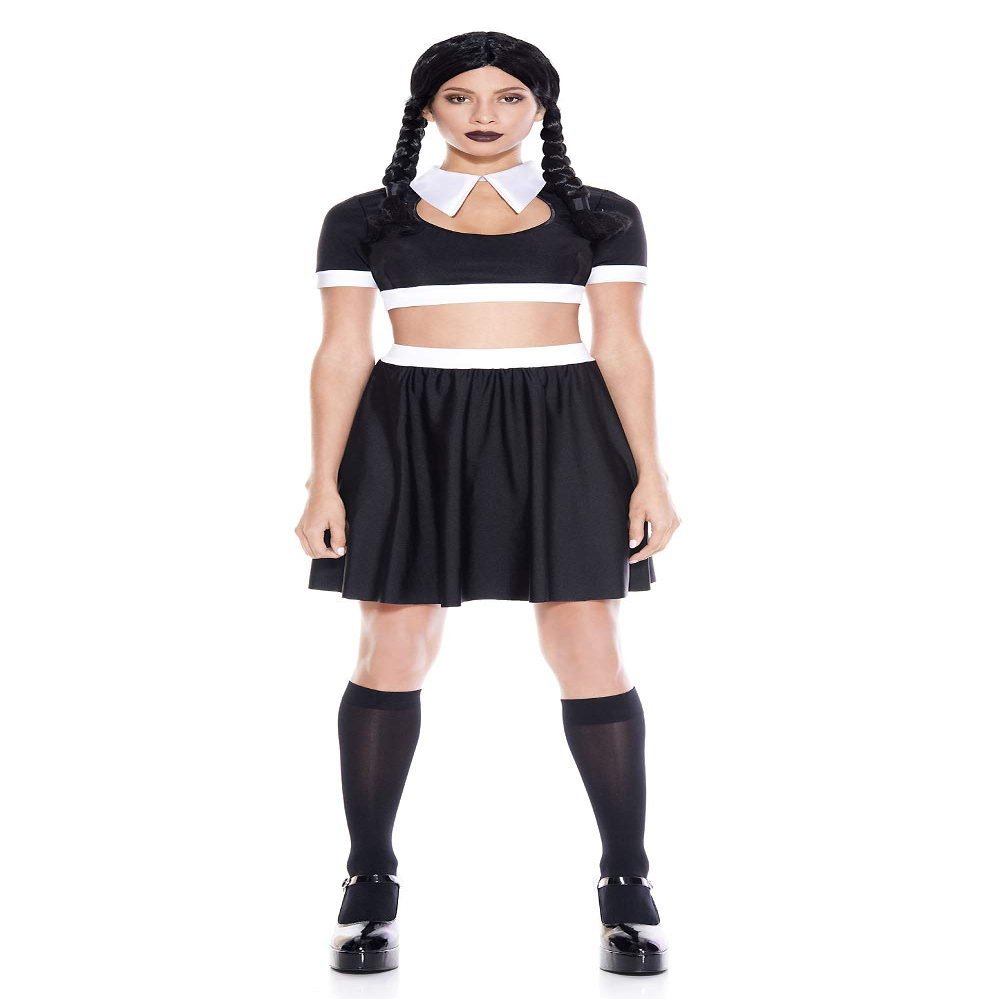 2 PC. Gothic Child Crop Top Costume Set (Medium/Large) Black