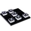 Bey-Berk Vince Acrylic Tic Tac Toe Game, 8" x 8" Clear and Black Acrylic Board with X and O Cubes view 1