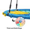 No/Brand 40 Inch Spider Web Round Rope Swing with Adjustable Ropes, Mesh Design Exercises Children's Hand Grip Strength, 2 Carabiners, Colorful view 3