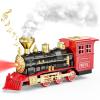 Hot Bee Train Toys Train Steam Locomotive Engine Toy, Smoke, Lights & Sounds, for 3 4 5 6 7+ Year Old Kids view 1