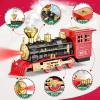 Hot Bee Train Toys Train Steam Locomotive Engine Toy, Smoke, Lights & Sounds, for 3 4 5 6 7+ Year Old Kids view 2