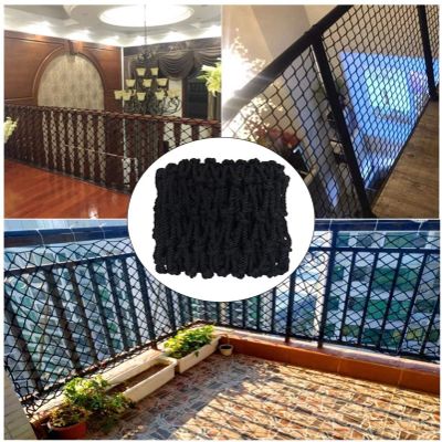 Hynet Children Stair Safe Netting Balcony Protection Nets Indoor Outdoor Fence Net Cover Net Climbing Net Black Nylon Rope Mesh 1x6m (Size : 3 * 10m(10 * 33ft))