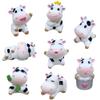 MAOMIA 8 Pcs Cow Figures for Kids, Animal Toys Set Cake Toppers, Cow Fairy Garden Miniature Figurines Collection Playset for Christmas Birthday Gift Desk Decoration view 1