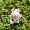 MAOMIA 8 Pcs Cow Figures for Kids, Animal Toys Set Cake Toppers, Cow Fairy Garden Miniature Figurines Collection Playset for Christmas Birthday Gift Desk Decoration view 3