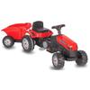 Jamara 460825 Strong Bull Tractor with Trailer-Anti-tilt Protection, Powered by Pedals, Smooth Steering Wheel System, Adjustable Seat, Horn, Maximum Weight 60 kg, red view 1