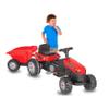 Jamara 460825 Strong Bull Tractor with Trailer-Anti-tilt Protection, Powered by Pedals, Smooth Steering Wheel System, Adjustable Seat, Horn, Maximum Weight 60 kg, red view 2