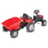 Jamara 460825 Strong Bull Tractor with Trailer-Anti-tilt Protection, Powered by Pedals, Smooth Steering Wheel System, Adjustable Seat, Horn, Maximum Weight 60 kg, red view 3