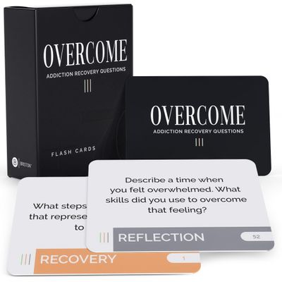 Briston Overcome Addiction Recovery Flash Cards 70 Therapy Question Cards for Group Counseling & Mental Health Reflection Prompts for Sobriety, Relapse Prevention, Substance Abuse Recovery Support
