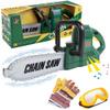 Kids Electric Chainsaw Toy Tool Pretend Play Set with Safety Goggles, Work Gloves | Rotating Chain and Realistic Sound Effects view 1