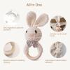 Crochet Baby Rattle, Baby Shaker Toy, Baby Rattles 0-6 Months, Handmade Newborn Toys, Easter Bunny Rattle, Animal Baby RattleKnitted Stuffed Animals Gifts for Boys and girs Bunny Rattle view 4
