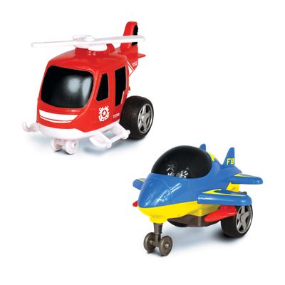 NKOK Junior Racers 2PK Friction Powered Coast Guard Heli & Supersonic Jet,Multi