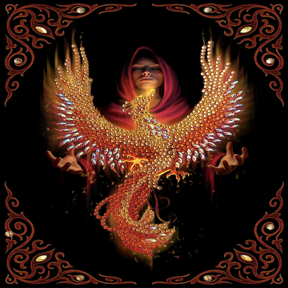Crystal Art Diamond Painting Notebook - Phoenix Rising Notebook Kit - Create a Sparkling Notebook Cover using Crystals - For ages 8 and up
