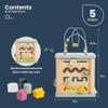 Bigjigs Toys Wooden Activity Cube - 100% FSC Certified Busy Centre with Shape Sorter & Bead Maze, Sustainable Sensory Toys for 1 Year Old, 22cm W x 23cm H view 4
