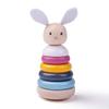 Bigjigs Toys Wooden Rabbit Stacking Rings (7 Pieces) - FSC Certified Baby Stacker Toy, Eco Friendly Montessori Toys, Gifts for Babies & Toddlers, 1 Year Old + view 1