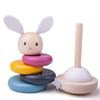 Bigjigs Toys Wooden Rabbit Stacking Rings (7 Pieces) - FSC Certified Baby Stacker Toy, Eco Friendly Montessori Toys, Gifts for Babies & Toddlers, 1 Year Old + view 3