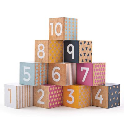 Bigjigs Toys, FSC Certified Number Blocks, Wooden Toys, Baby Wooden Toys, Number Toys, Baby Toys, Wooden Stacking Toy, Building Blocks