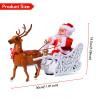 PUPPY GO Santa Claus Doll Elk Sled Toy, 2024 Christmas Universal Electric Car Pulling Cart with Music, Running Walking Riding Reindeer Singing Xmas Decor Gifts for Children Kids view 3
