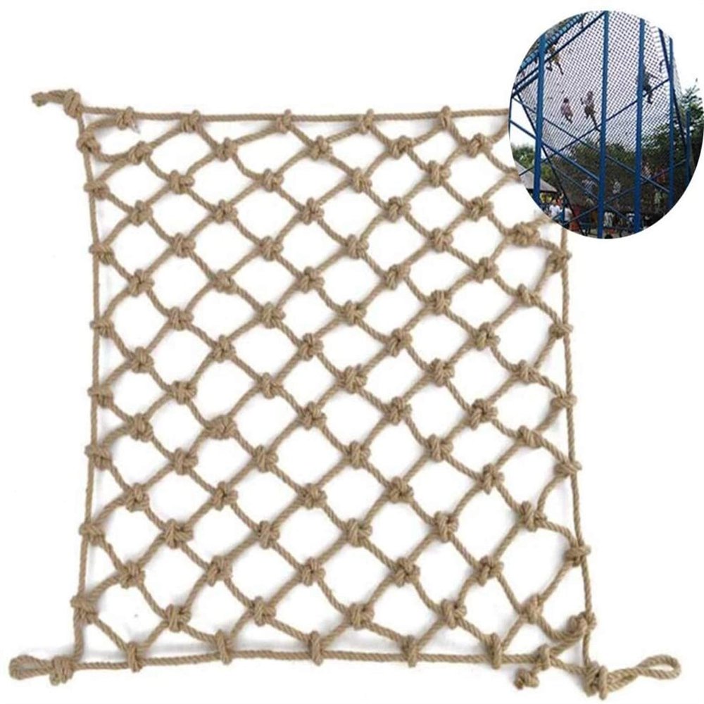 Rope Netting for Railing, Heavy Child Safety Net Treehouse Climb Birds Nets Wall Decor Pets Fence Hammock Swing Balcony Stairs Banister Decoration Waterproof Hemp Rope (Size : 1 * 10m(3 * 33ft))