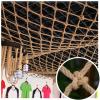 Rope Netting for Railing, Heavy Child Safety Net Treehouse Climb Birds Nets Wall Decor Pets Fence Hammock Swing Balcony Stairs Banister Decoration Waterproof Hemp Rope (Size : 1 * 10m(3 * 33ft)) view 2