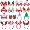 Atonofun Christmas Party Favors, 16 Pcs Glittered Headbands and Glasses Frames Set With Assorted Design for Party Supplies, Gifts for Adults Kids view 1