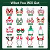 Atonofun Christmas Party Favors, 16 Pcs Glittered Headbands and Glasses Frames Set With Assorted Design for Party Supplies, Gifts for Adults Kids view 2