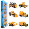 BenRich 6Pcs Mini Die Cast Car 1/64 Scale Alloy Construction Truck Vehicle Model Toy Set - Dump, Excavator, Forklift, Road Roller, Bulldozer, Mixer - Toy Cars for Kids Boys Girls Birthday Xmas Present view 1