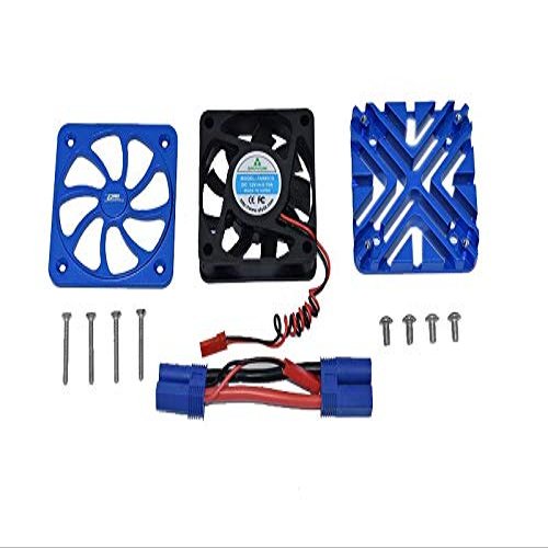 GPM for Arrma 1/5 KRATON 8S BLX/Outcast 8S BLX Upgrade Parts Aluminum Motor Heatsink with Cooling Fan - 1 Set Blue