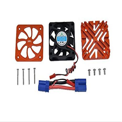 GPM for Arrma 1/5 KRATON 8S BLX/Outcast 8S BLX Upgrade Parts Aluminum Motor Heatsink with Cooling Fan - 1 Set Orange