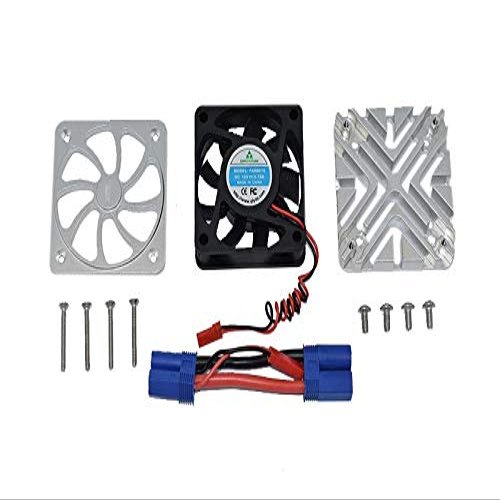 GPM for Arrma 1/5 KRATON 8S BLX/Outcast 8S BLX Upgrade Parts Aluminum Motor Heatsink with Cooling Fan - 1 Set Silver