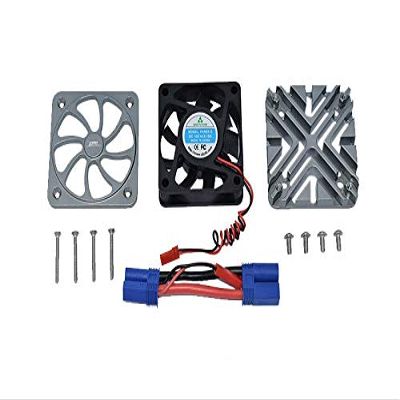 GPM for Arrma 1/5 KRATON 8S BLX/Outcast 8S BLX Upgrade Parts Aluminum Motor Heatsink with Cooling Fan - 1 Set Gray Silver